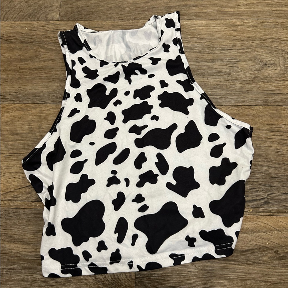 Cow print crop top